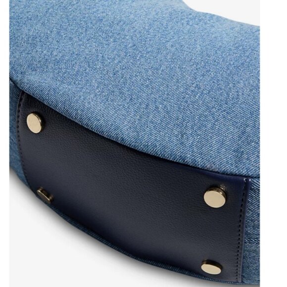 Macy's On 34th denim top handle hobo crossbody bag - Denim Blue - Picture 16 of 16
